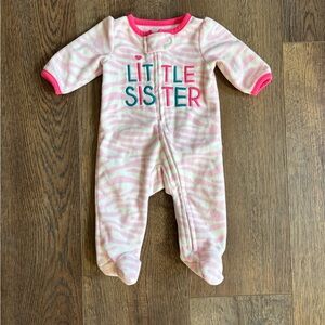 Carter's Pink Striped Little Sister One Piece